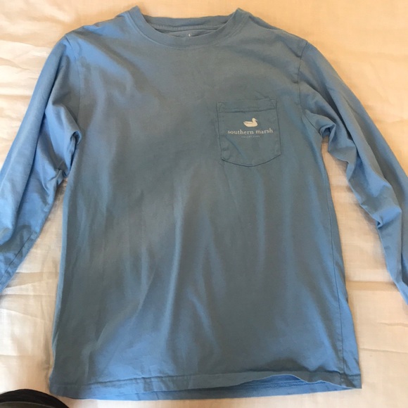 blue long sleeve Southern Marsh t shirt - Picture 1 of 2